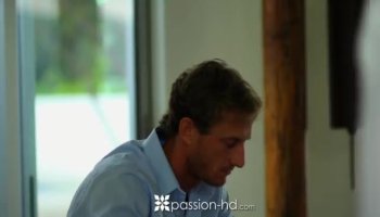 Frisky cutie satisfies her craving